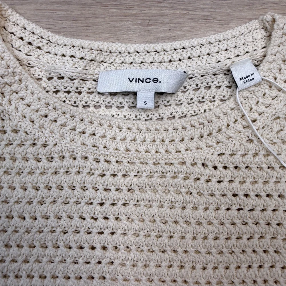 Vince Short Sleeve Crochet Top - Picture 3 of 8